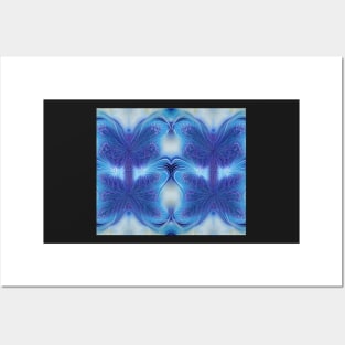 Indigo Aesthetic - Blue Fractals Abstract Pattern Posters and Art